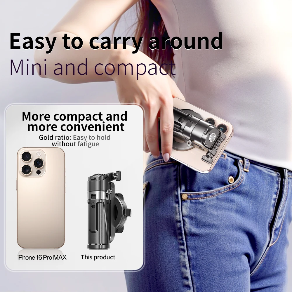 

Cell Phone Magnetic Selfie Stick Mini Tripod with Wireless Remote Control Retractable Handheld Selfie Stick for Smartphones