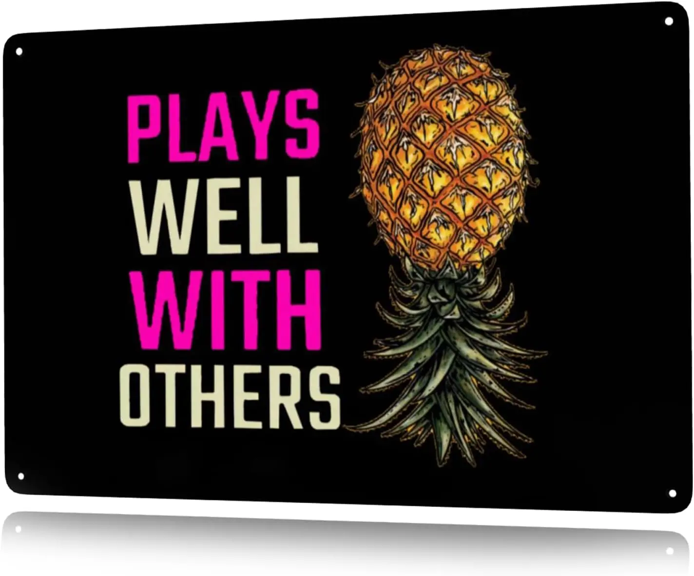 Upsde Down Pneapple Vntage Metal Tn Sgn Забавное настенное искусство Идеальные игры хорошо с другими Metal Tn Sgn для украшения спальни Office Pa