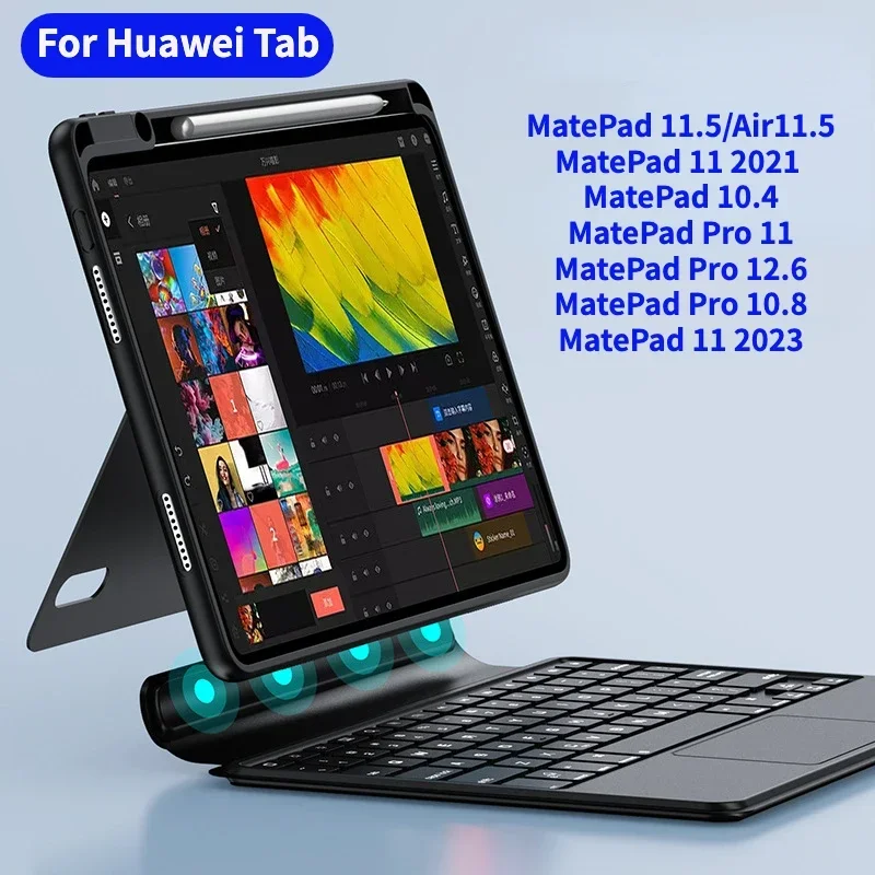Backlit Bluetooth Trackpad Keyboard Cover for Huawei MatePad 11.5 Air11.5 10.4 11 2023 Pro 11 Pro 12.6 Pro 10.8 Tablet Case