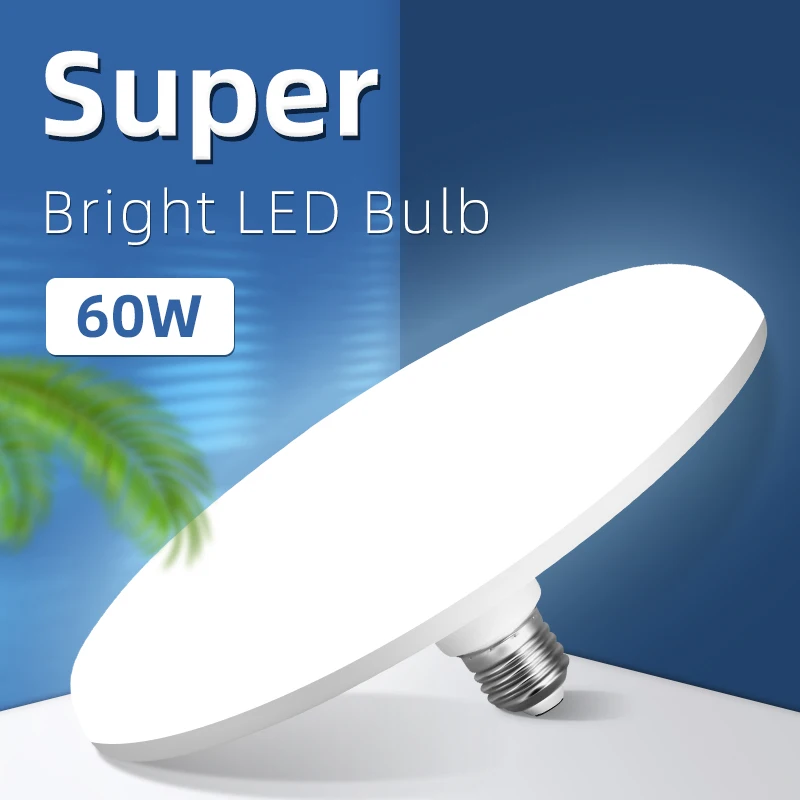 1PC 220V LED Bulb E27 Base Household Energy Saving Lamp 20W 30W 40W 60W 100W Indoor Lighting Flying Saucer Light Ampoule E27
