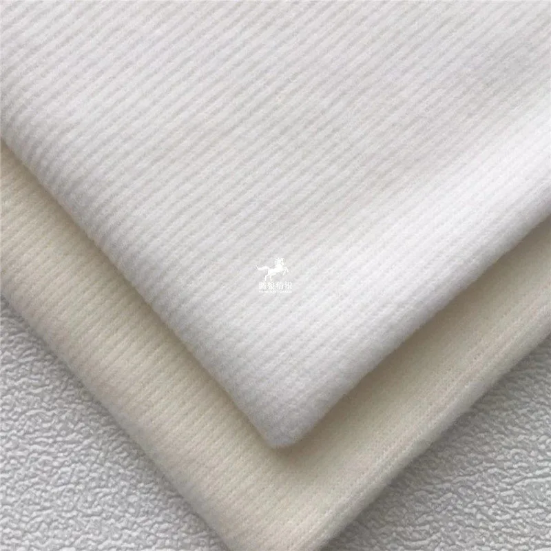 L100cm X W150cm Double Faced Fine Ribbed Stripe Plush Knitted Fabric Thermal Cozy Winter Doll Clothes Scarf Material Accessories