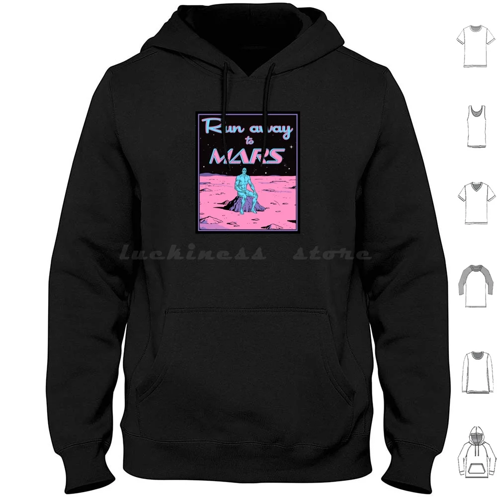 Run Away To With Dr. Manhattan Poster Sudadera con capucha de algodón de manga larga Run Away To Marks Talk Dr Manhattan Watchmen divertido