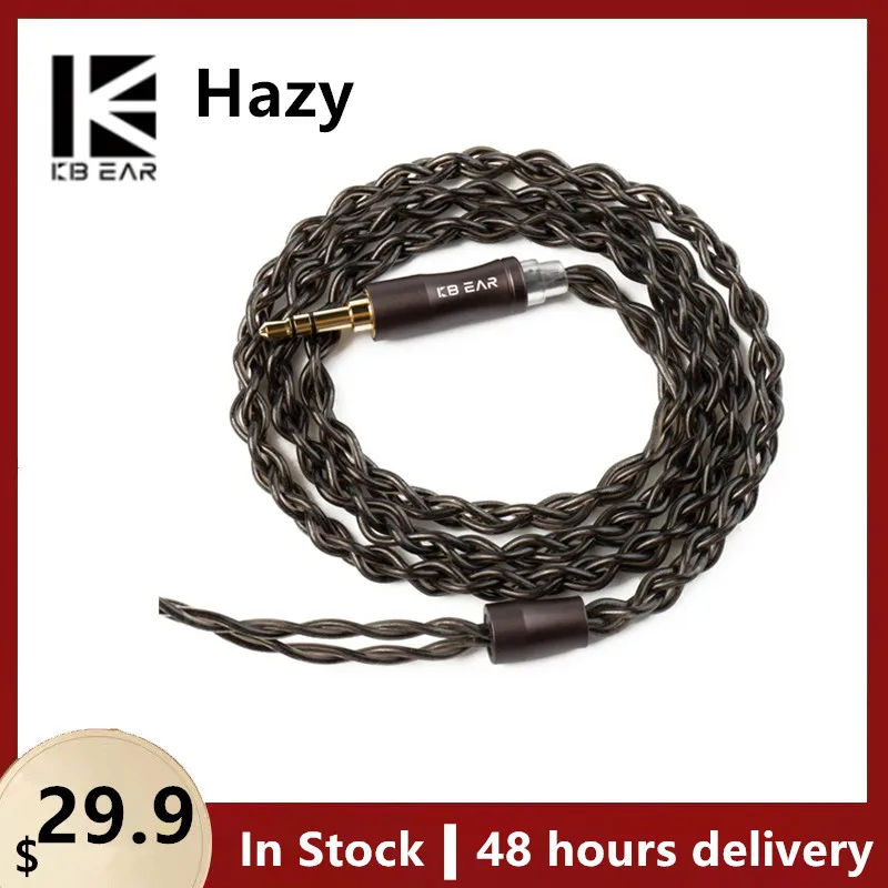 

KBEAR Hazy 6N Graphene+Copper-Silver Alloy Mixedly Braided Upgrade Cable MMCX/2Pin Connector 3.5mm/2.5mm/4.4mmPlug Earphone Wire