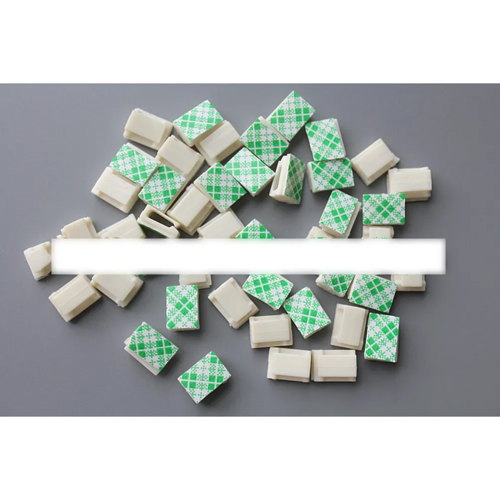 60Pcs Nylon66 Cable Clamp Wire Clip Holder Adhesive Fixed Base for Tangle-Free Wiring Electric Safety Organization White