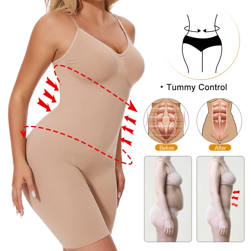 Womens Shapewear Bodysuits Tummy Control Butt Lifter Full Body Shaper Thigh Slimmer Waist Trainer Slimming Underwear Belly Fajas