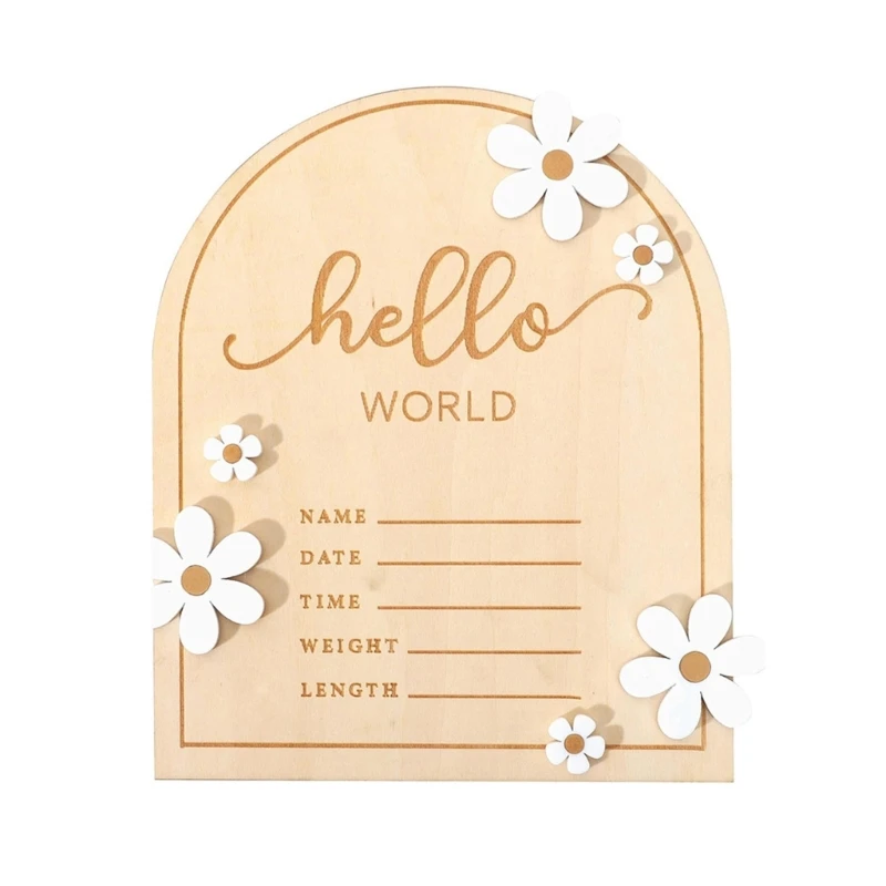 2025 New Portable Wooden Baby Welcome Sign Name Plaque Board for Stylish Photoshoots