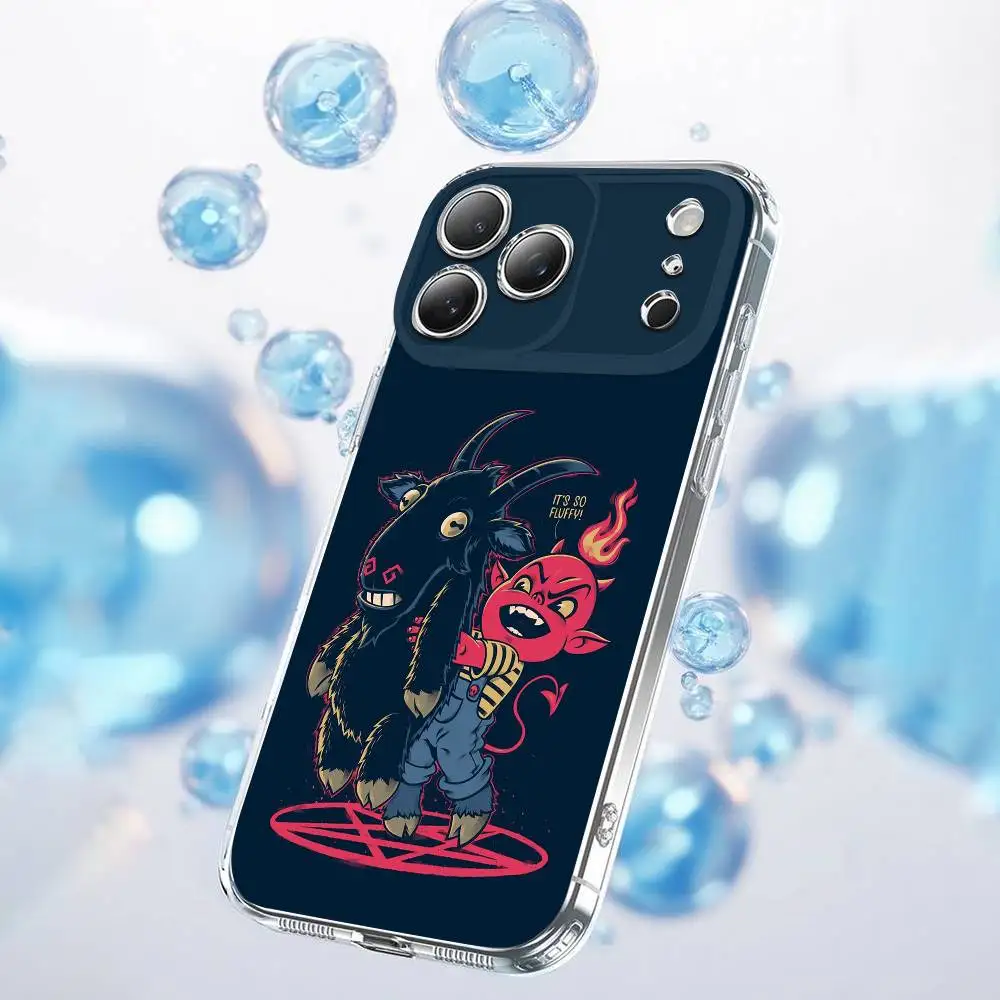 Satanic Goat Satan Devil Handyhülle für iPhone 17,16,15,14,13,12,11 Plus,Pro,Max,Plus,E,SE4,Air,Mini Transparent