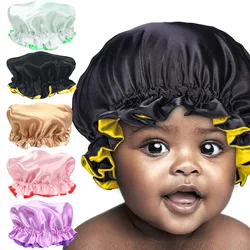 Child Girl Satin Silk Sleeping Cap for Children Baby Hair Bonnet for Sleeping Baby Silk Bonnet Double Layer Octopus Hair Cap