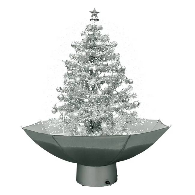 The electric artificial snow Christmas tree comes with music and LED lights, making it the perfect holiday party decoration
