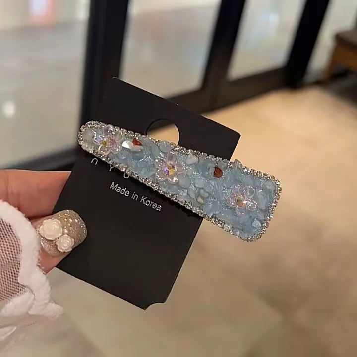 

Korean Sweet Flower BB Clips Elegant Versatile Triangle Side Hair Clips for Teen Girls Women Fashion Hair Accessories Gift