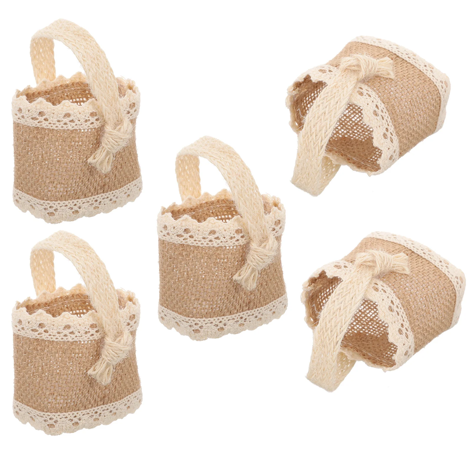 

5pcs Material Handheld Bag Party Favors Bridal Shower Treat Bags Handheld Candy Gift Pouch Bags Gift Containers