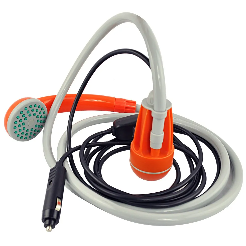 

12V Camping Portable Shower with Submersible Pump for Outdoor Camping, Beach Showering, Car Washing, Fishing, Boating