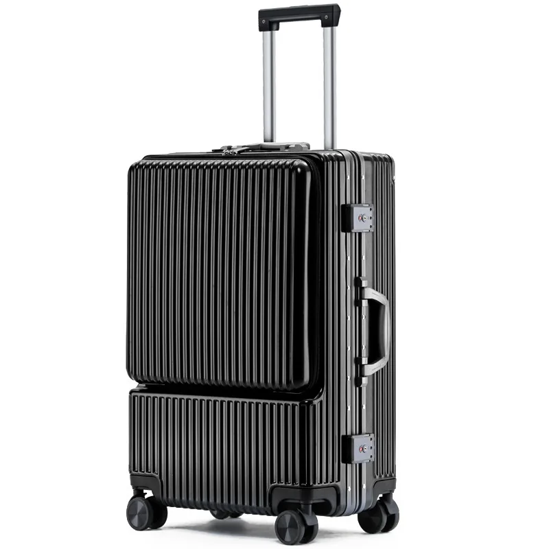 Trolley Travel Case Password Rolling Luggage Box Zipper Travel Suitcase on Wheels Aluminum Frame Luggage Travel Bag