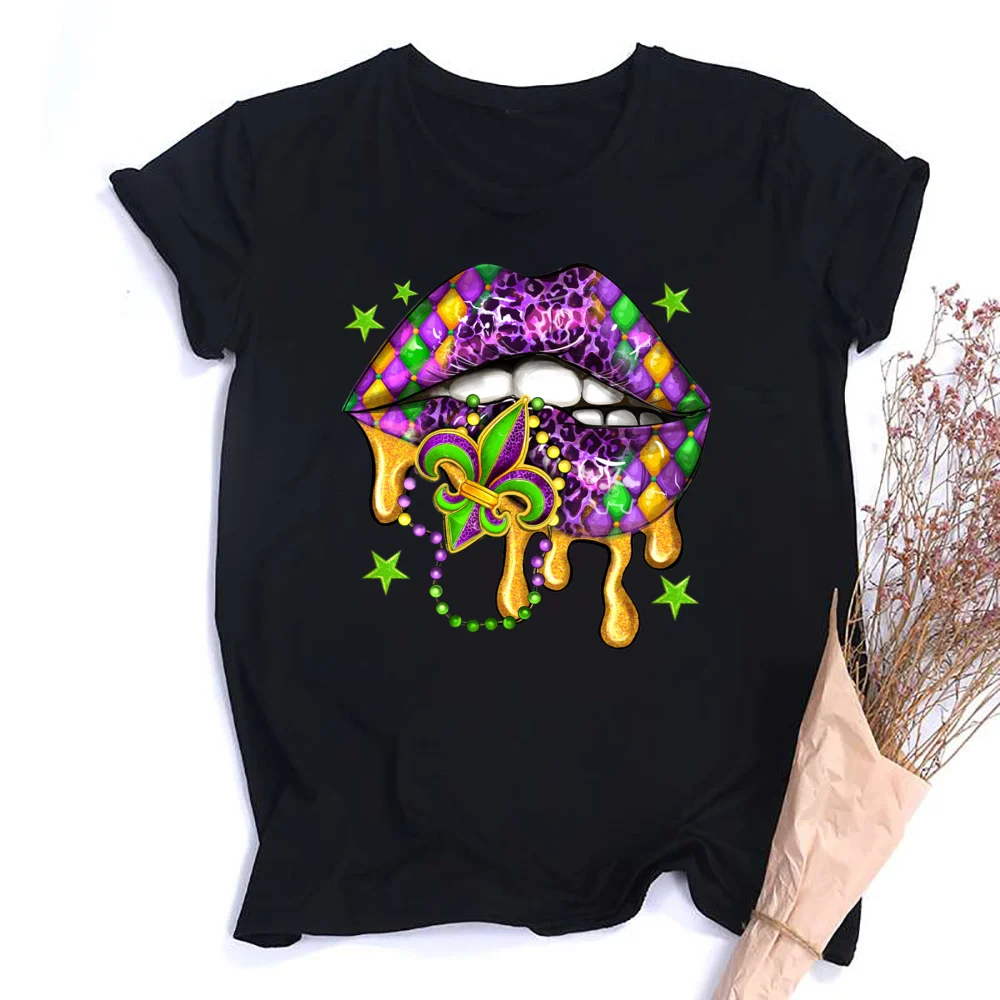 Mardi Gras Shirt Womens Carnival Tshirts New Orleans Parade Custume Tops Tuesday Carnival Tee New Orleans Party Shirts