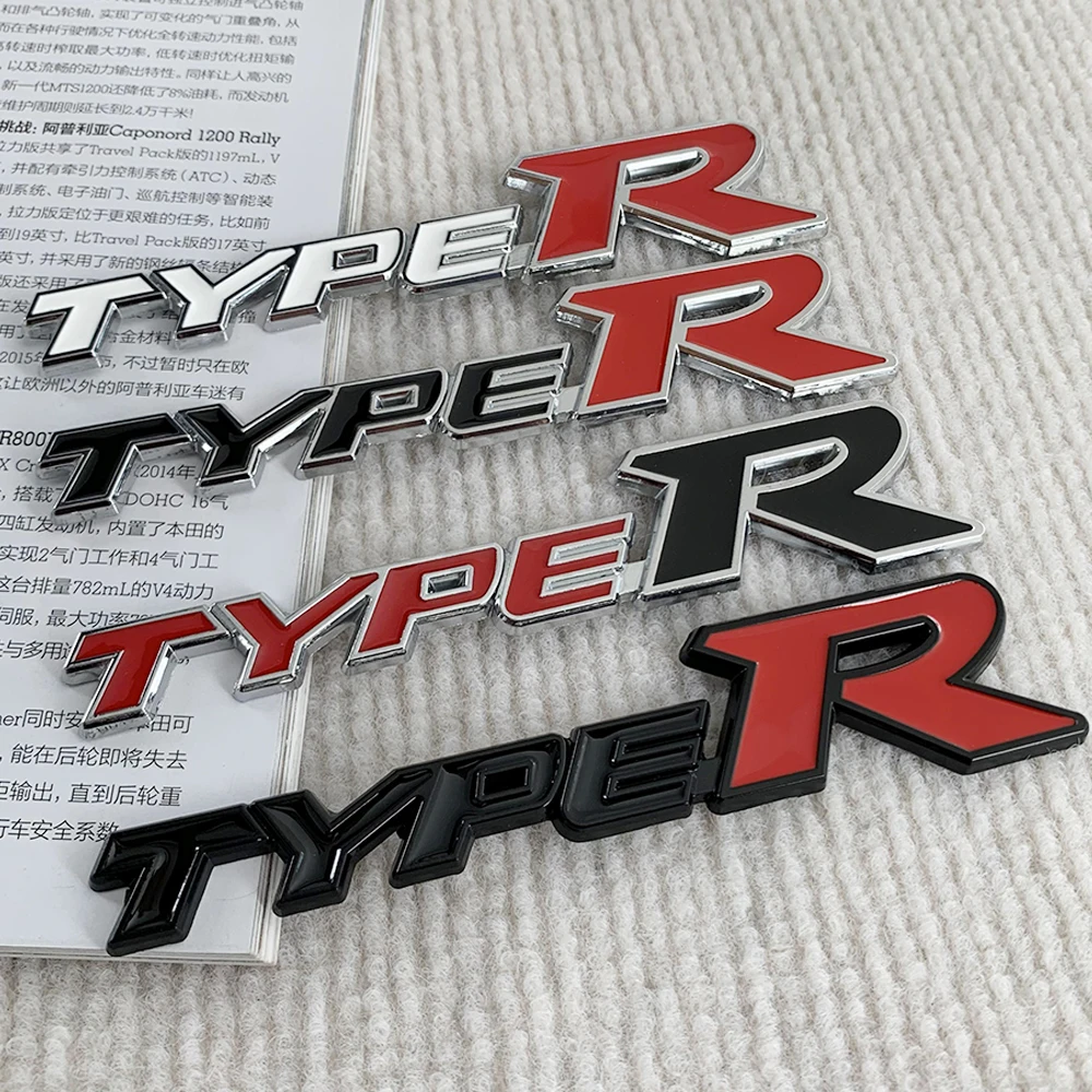 3D Metal Car Front Grille Emblem Type R Logo Decal For Honda CIVIC FD2 FD FA 5 Mugen TypeR Racing Car Styling Accessories