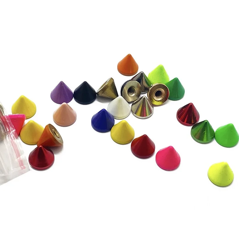 10 Set 8mmx7.5mm Cone Colored Studs Garment Rivets Available In 18 Colour For Clothes Leather Craft Phone Case Decor Accessories