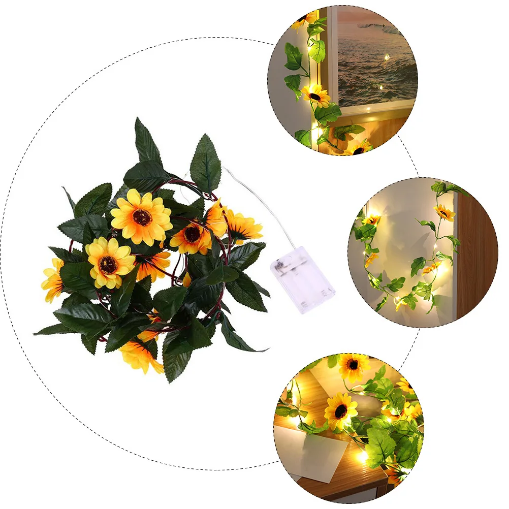 

1Pcs Flower Lamp String LED Sunflower Imitation String Lights Romantic Wedding Party Garden Decoration Outdoor Festival Lighting