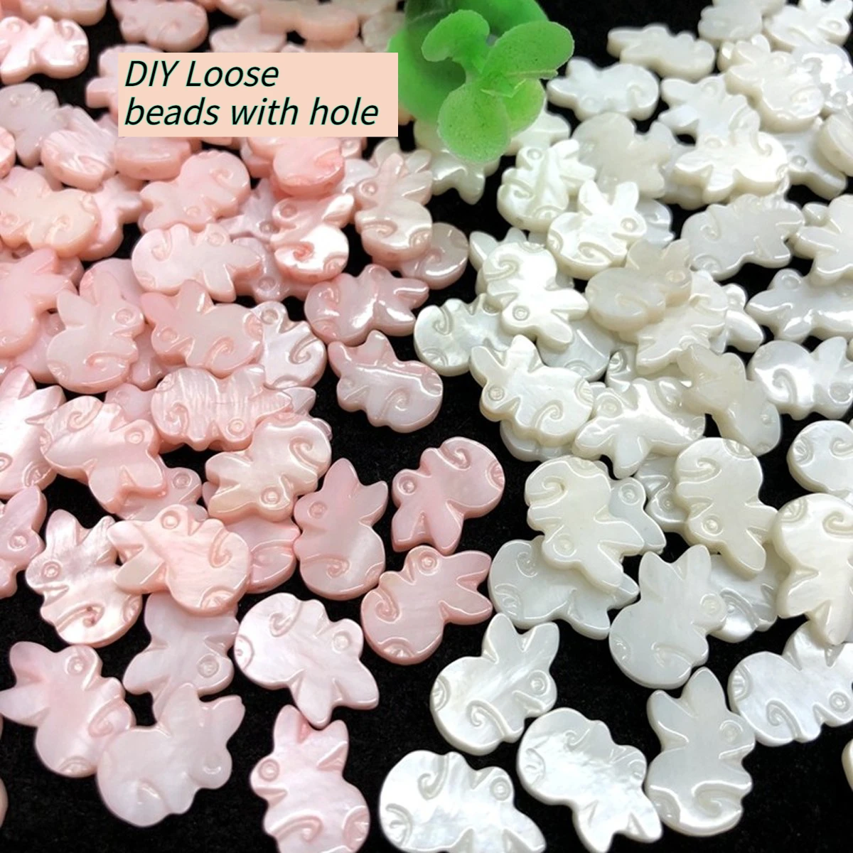 

10Pcs DIY Loose Shell Beads The Mother Of Pearl Shell Rabbit Beads For Jewelry Making DIY Earrings Rings Necklace Accessory