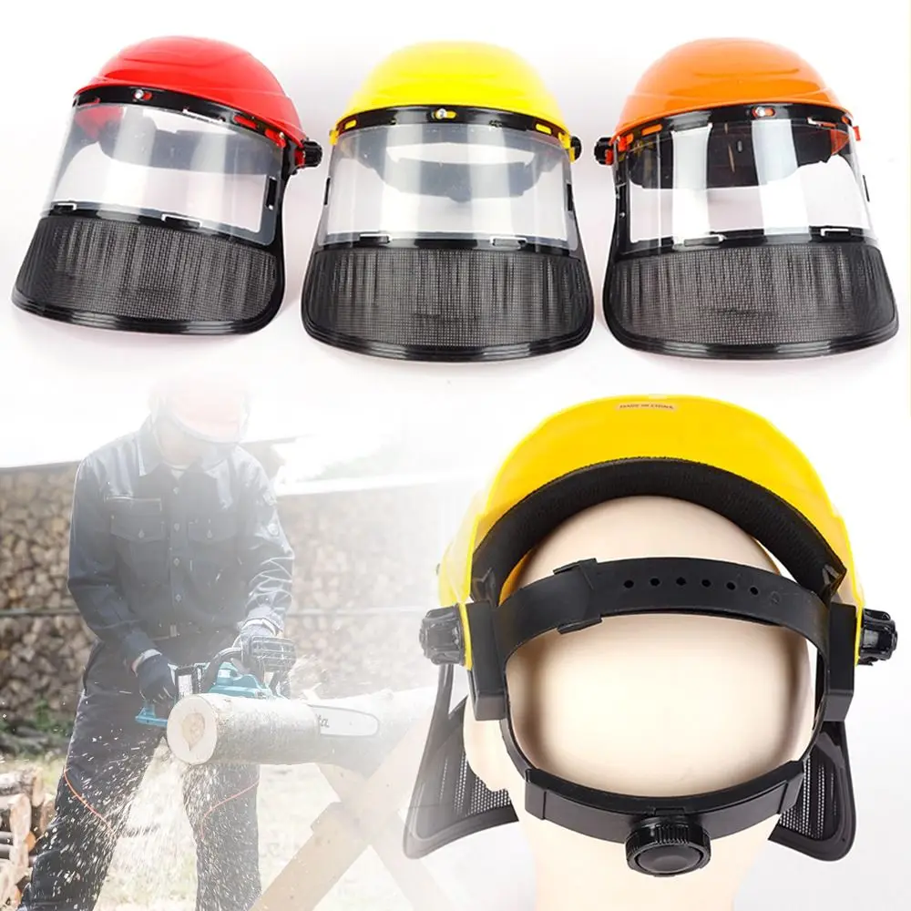 1Pcs New Anti Splashing Grass Protective Mask Face Screen Protection Head-Mounted Safety Mask PVC Anti Dust Grass Trimmer Hat