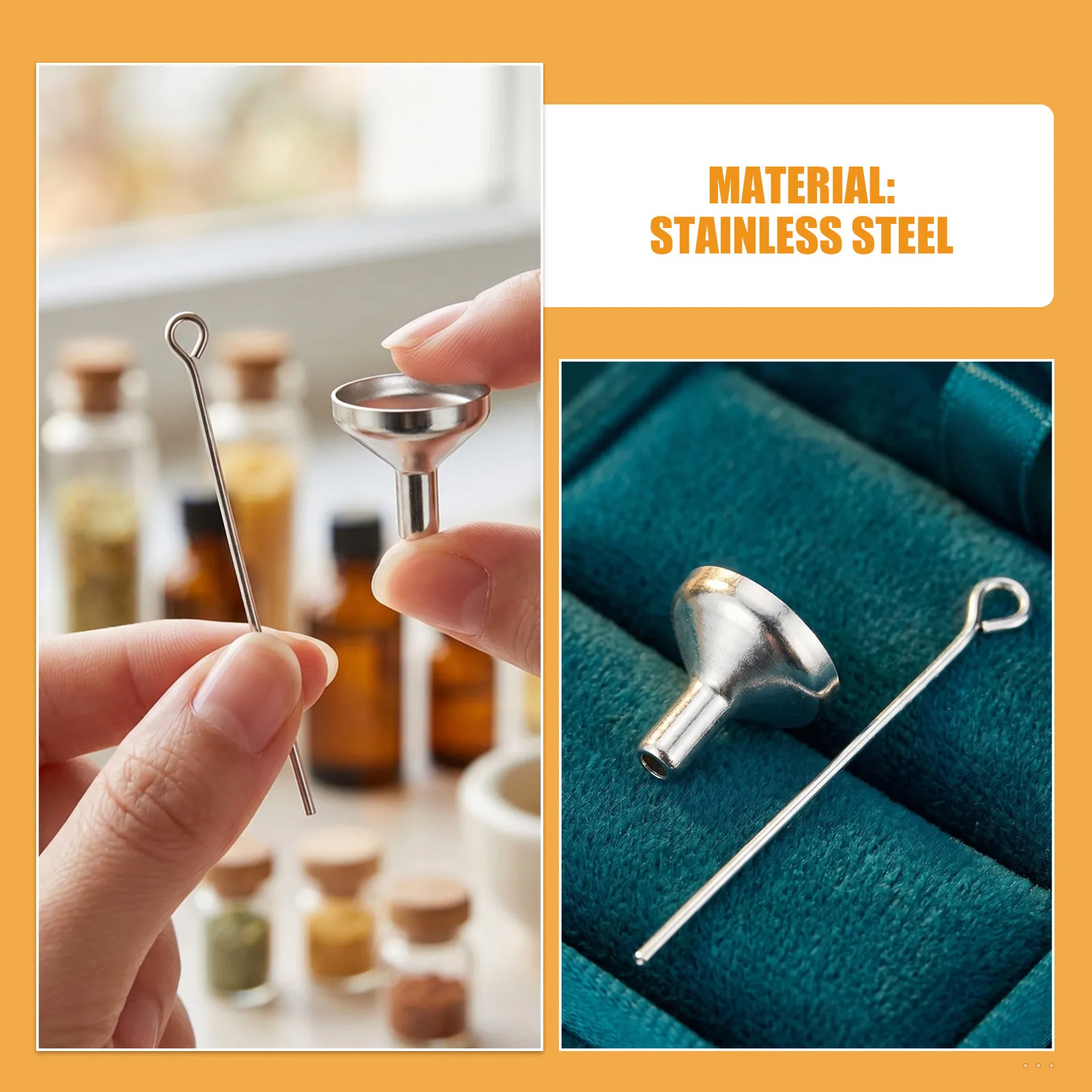 7Sets Ash Transfer Funnel Kit Stainless Steel Mini Funnel Narrow Stem Urn Filler Memorial Jewelry Keepsake Pendant Filling Tool