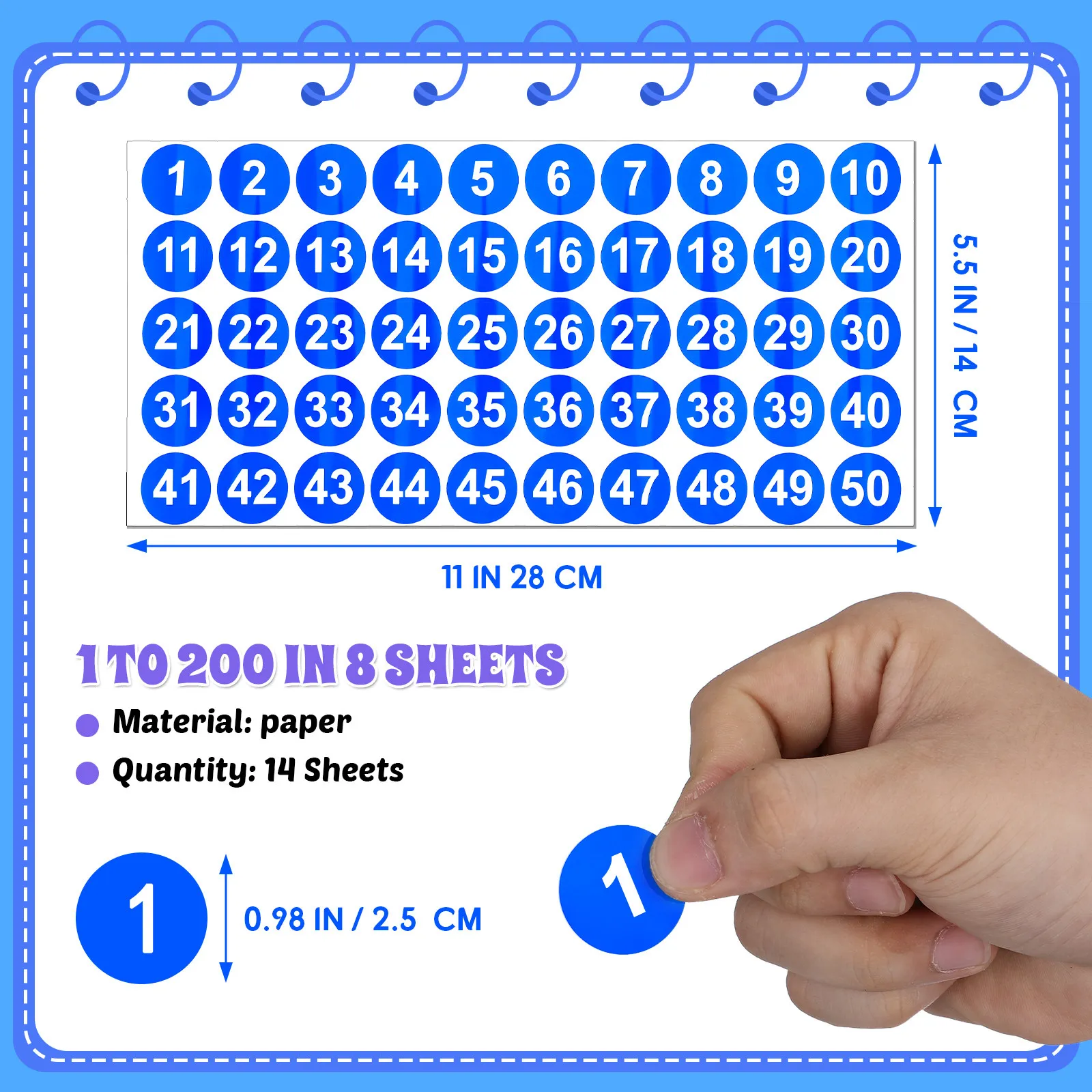 8Sheets Number Stickers Fine Craft Adhesive Number Labels for Easy Item Classification Time-Saving Storage Organization Home view 2