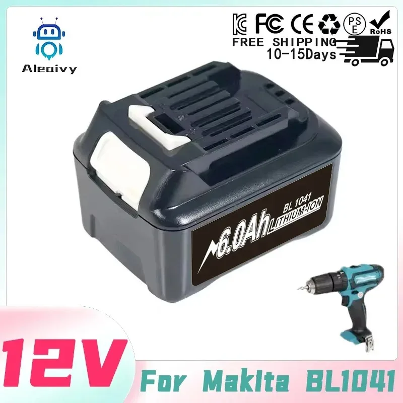 

12V Lithium Battery 6Ah Rechargeable Battery For Makita Electric Drill L1016 BL1021B BL1041B Power Tools Replacement Batteries