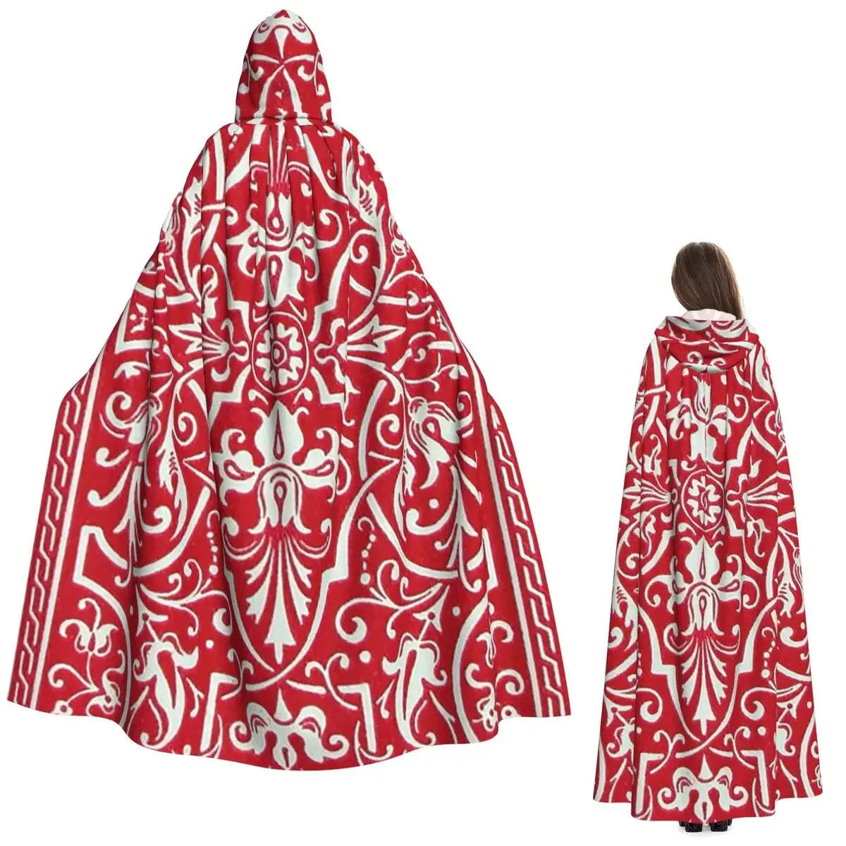 

Ace Of Diamonds Playing Card Hearts Spades Long Hooded Cloak Witch Medieval Costume Cosplay Cape HalloweenParty Adult Unisex