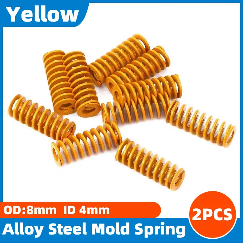 Yellow 2PCS Compressed Spring Die Buffer Springs for Car Trunk Tailgate Strut Support Rod Spring Shock Absorber