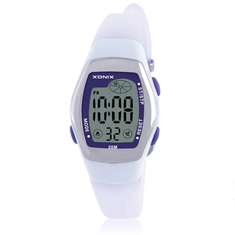 XONIX Fashion Simple Digital Multi-function Waterproof 50M Sports Women Watch Girl Student Electronic Watch AR