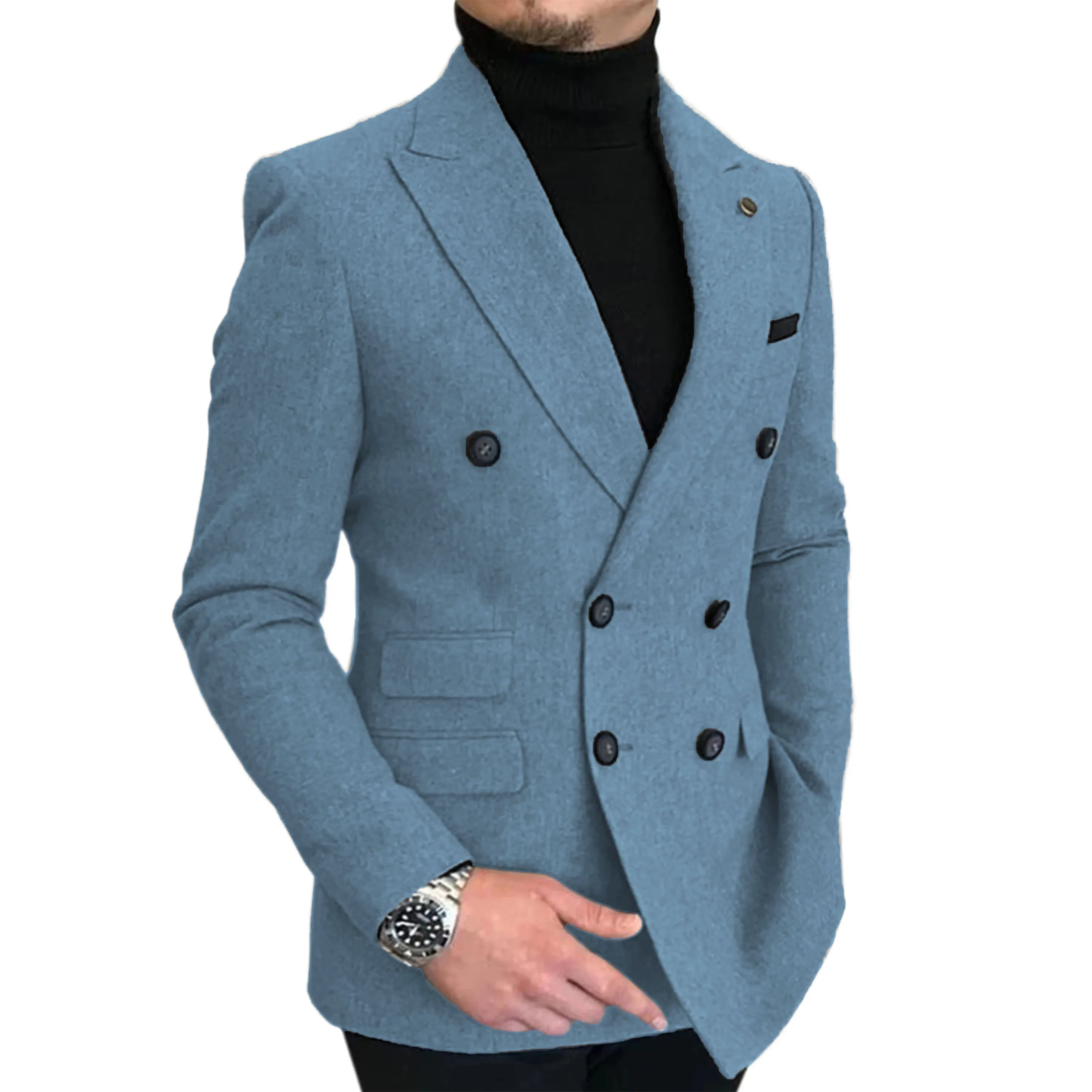 جديد نسيج الصوف الذكور السترة سليم صالح أنيقة الرجال الدعاوى الأعمال الترفيه رجل زي عالية الجودة الفاخرة سترة الزفاف الشتاء #4