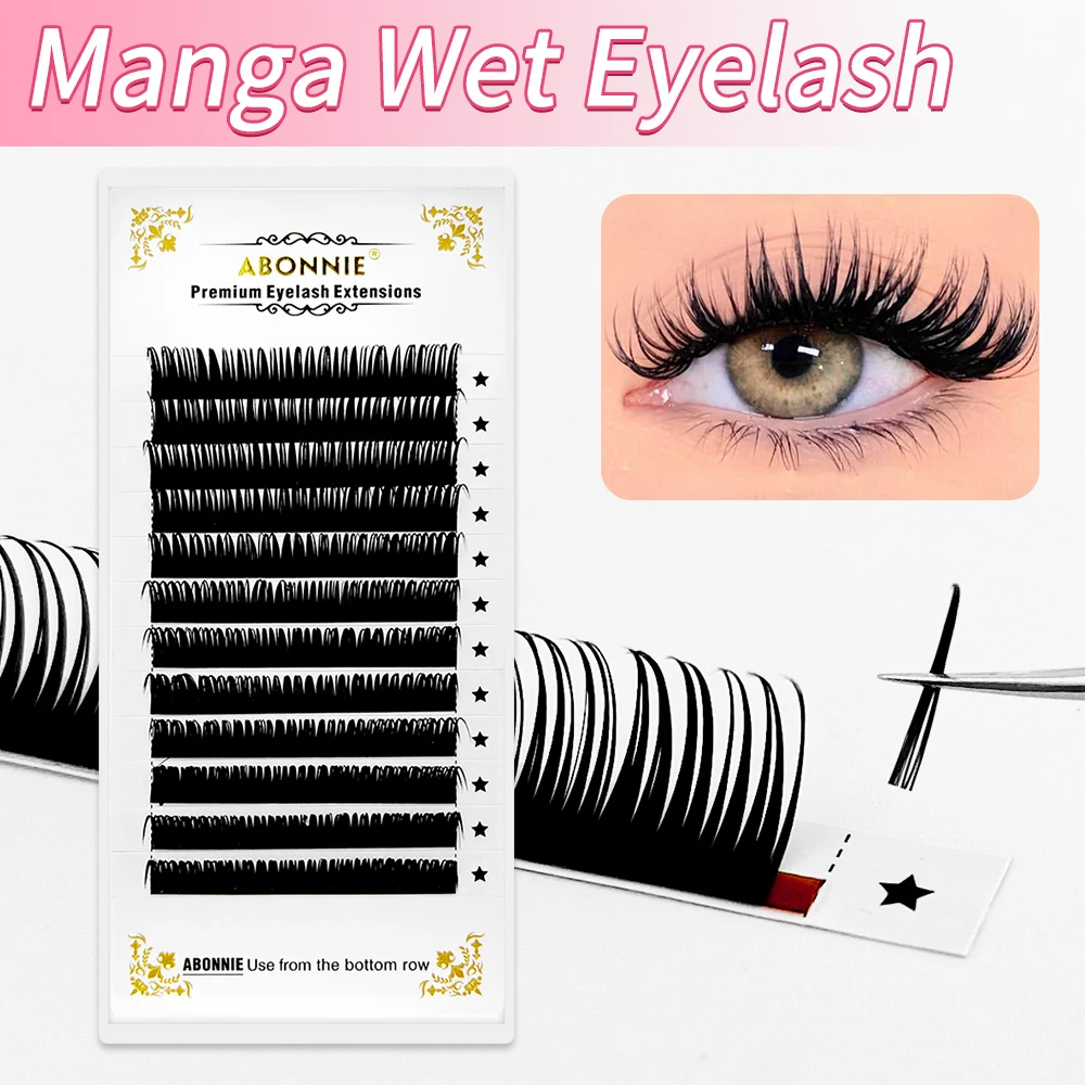 

Abonnie Wet Look Cosplay A Shape Lash Natural Soft Spikes Lash Fluffy Individual Eyelash Extensions