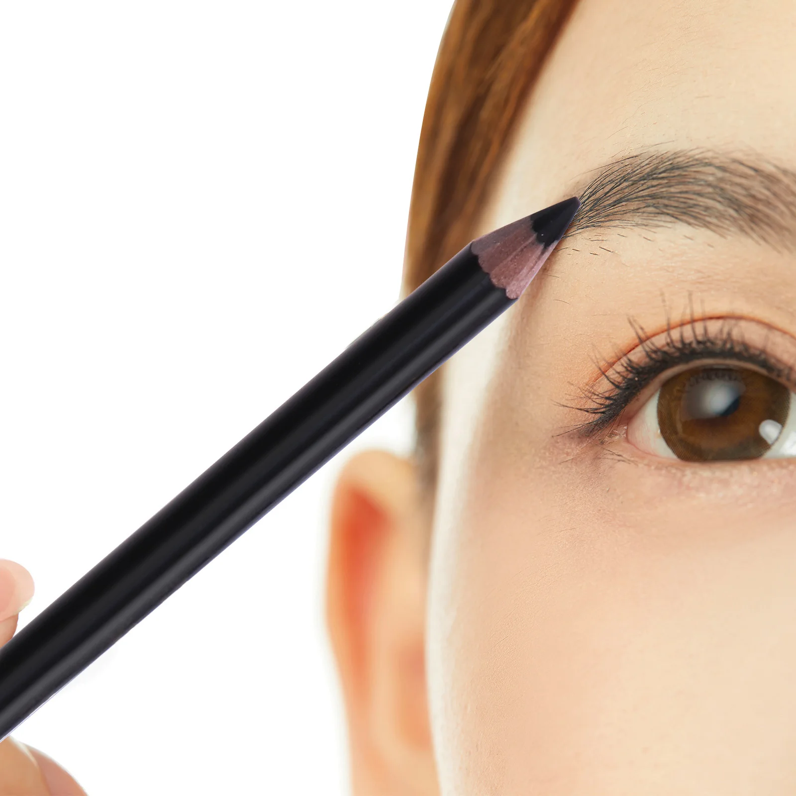 8 قطع من أقلام الحواجب المقاومة للماء والعرق، مبراة مدمجة تدوم طويلاً، لمسة نهائية طبيعية للنساء، أداة مكياج