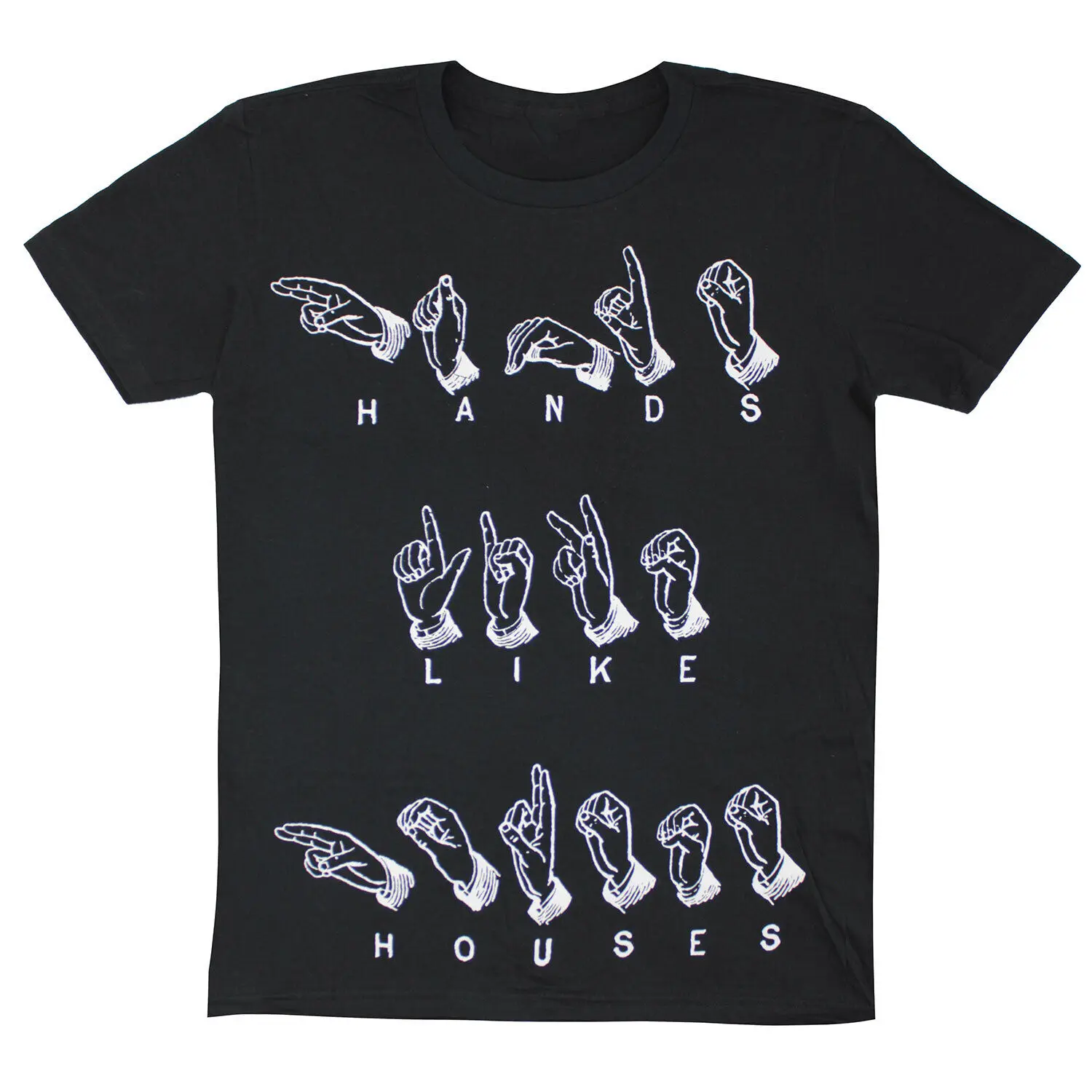 Men's Hands Like Houses Sign Language T shirt X Small Black