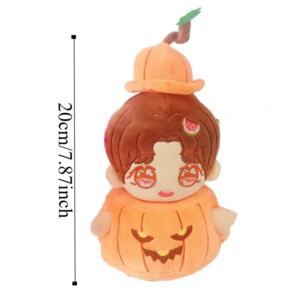 แต่งตัวตุ๊กตาผ้าฝ้ายฟักทองเสื้อผ้าชุดหมวกผ้าฝ้ายสีส้มตุ๊กตาฮาโลวีนชุด Kawaii แฟชั่นตุ๊กตา Plush เสื้อผ้า