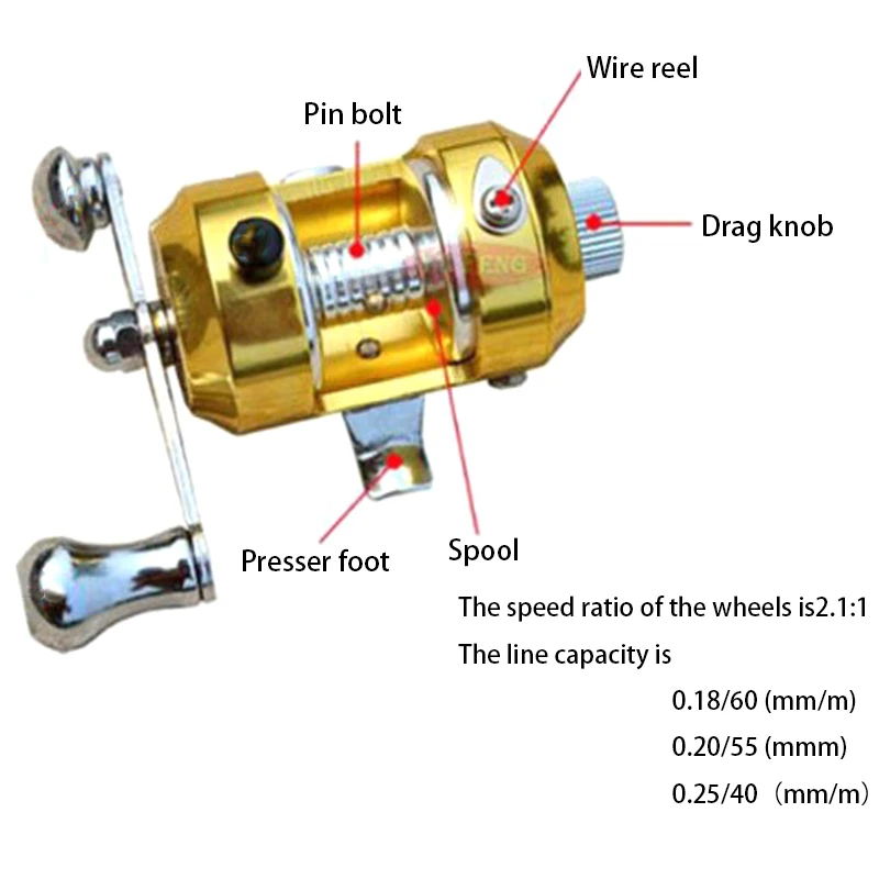 Metalen Drum Reel Pocket Pen Hengel Speciale Vislijn Reel Telescopische Mini Draagbare Hengel Vistuig Benodigdheden