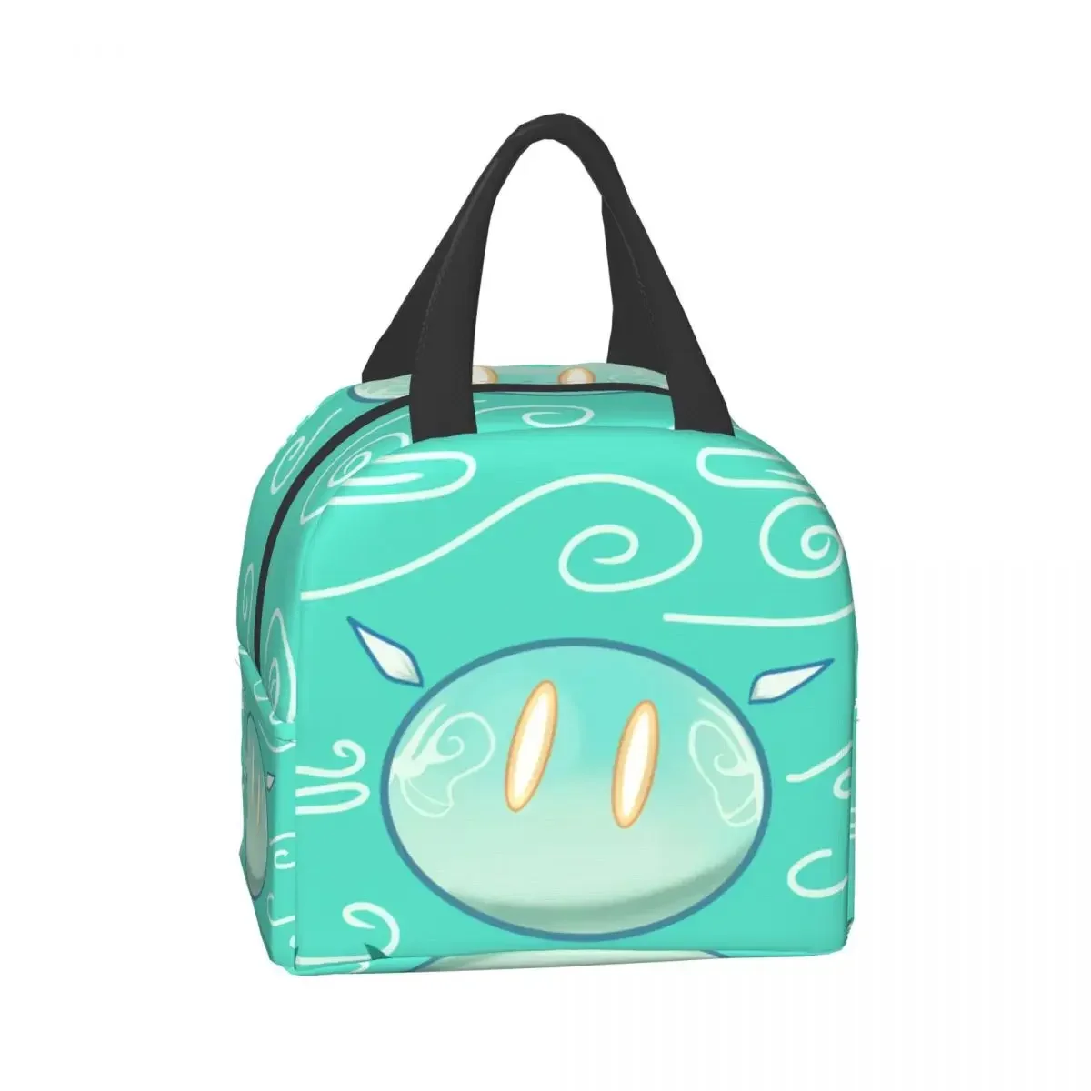 Anemo Slime Genshin Impact Insulated Lunch Tote Bag per le donne Anime Game Portable Cooler Thermal Bento Box Camping Travel Picnic