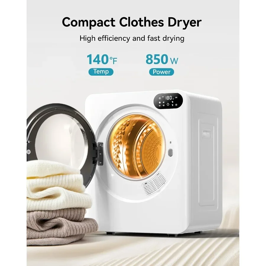 `1.5 Cu.Ft Portable Electric Clothes Dryer with LED Digital Control, Compact Front Load Laundry Tumble Dryer, Multi Drying Modes & Stainless Steel Drum for Small Homes`