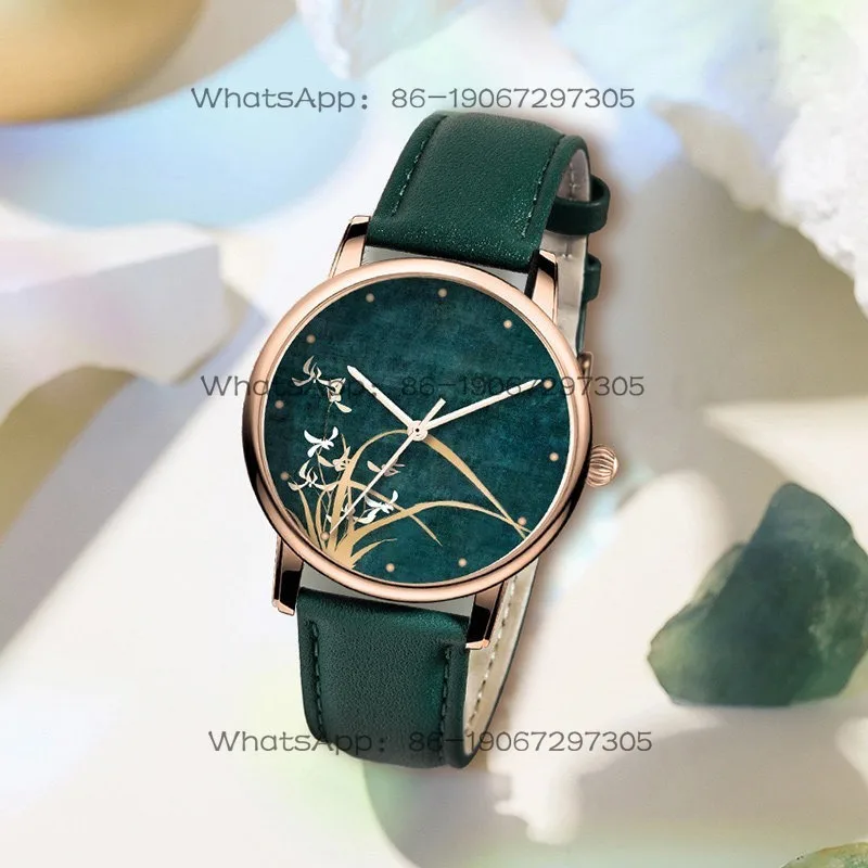 Dark Green Retro Neutral Custom Couple Quartz Watch for Men and Women