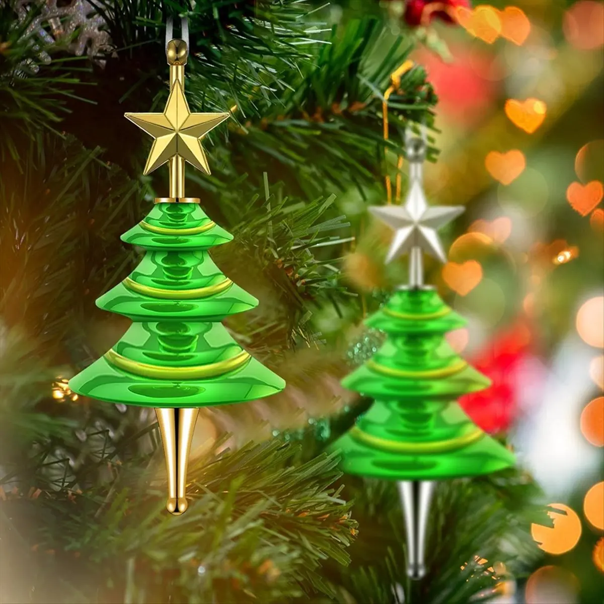 Budget-Friendly-12 Set Christmas Tree Ornament Woodturning Project Kit, Crafts DIY Star Tree Hanging Decoration Holiday Woodturn