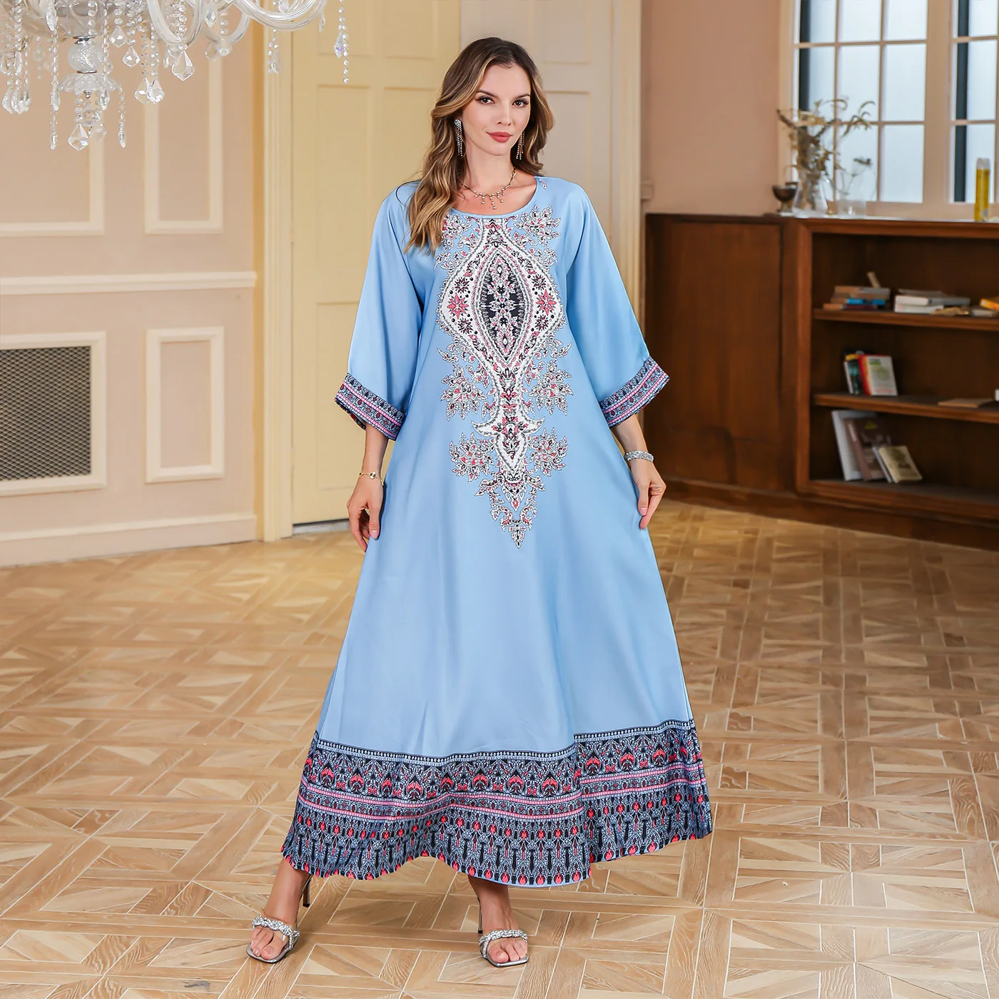 

Islamic Clothing Long Robe Kaftan Muslim Fashion Turkish Dress Diamonds Eid Ramadan Dubai Dresses Vestidos Arab Jalabiya Abayas