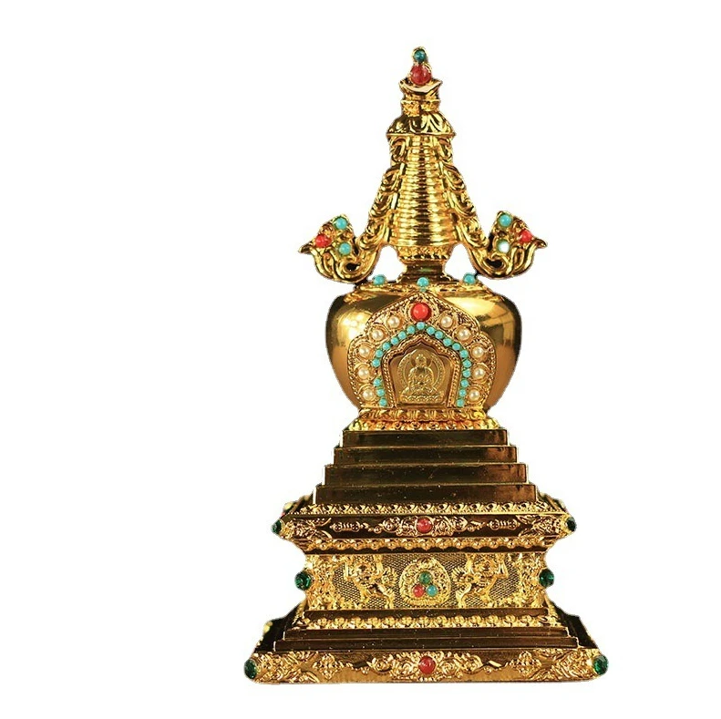 ZZ Enlightenment Stupa Tibetan Buddhist Relic Pagoda Home Altar Worship Decorative Craft