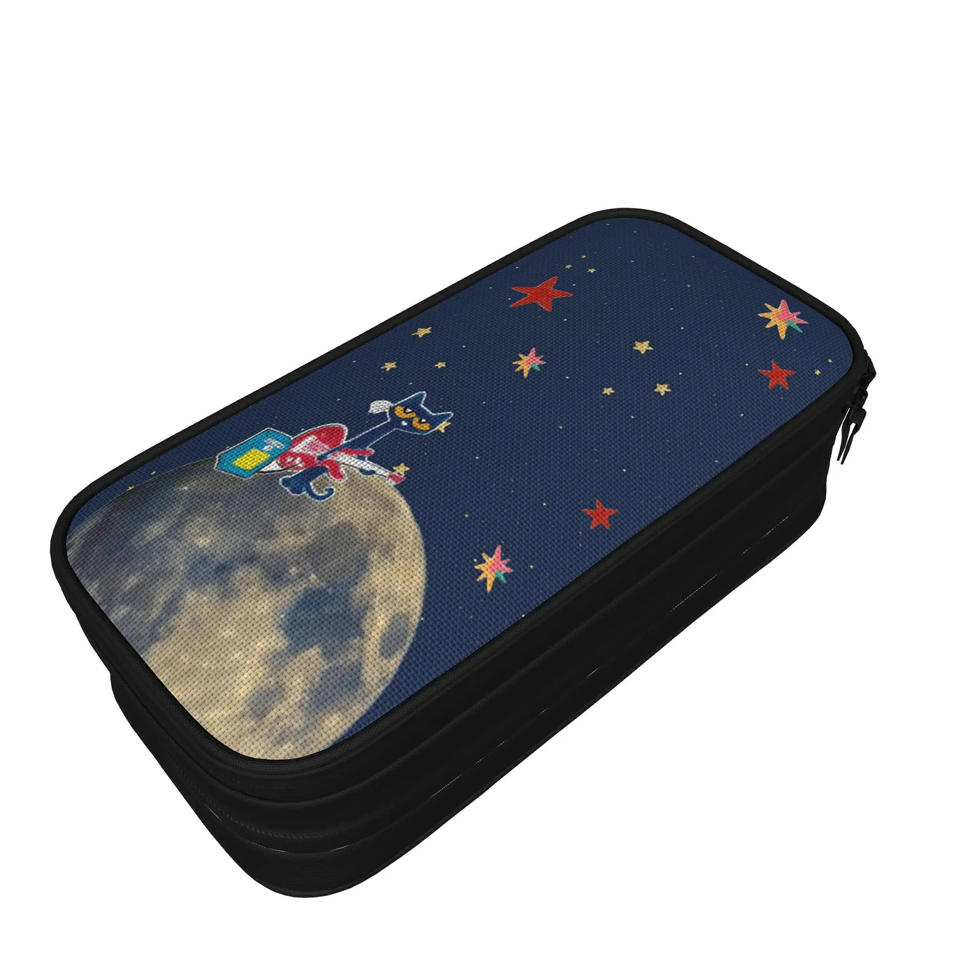 Pete The Cat Pen Box Double Layer Large Capacity Kids School Supplies  Pencil Box Birthday Gift
