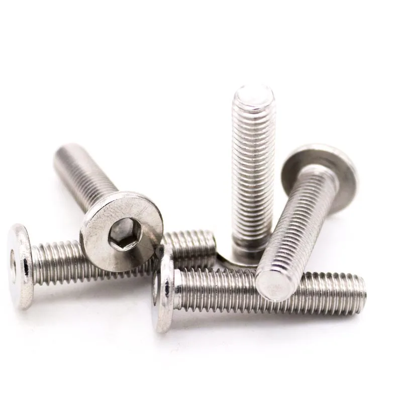 5/10/20/25/50X CM M1.6 M2 M2.5 M3 M4 M5 M6 M8 304 Stainless Steel Hex Hexagon Socket Ultra Thin Flat Wafer Allen Head Bolt Screw