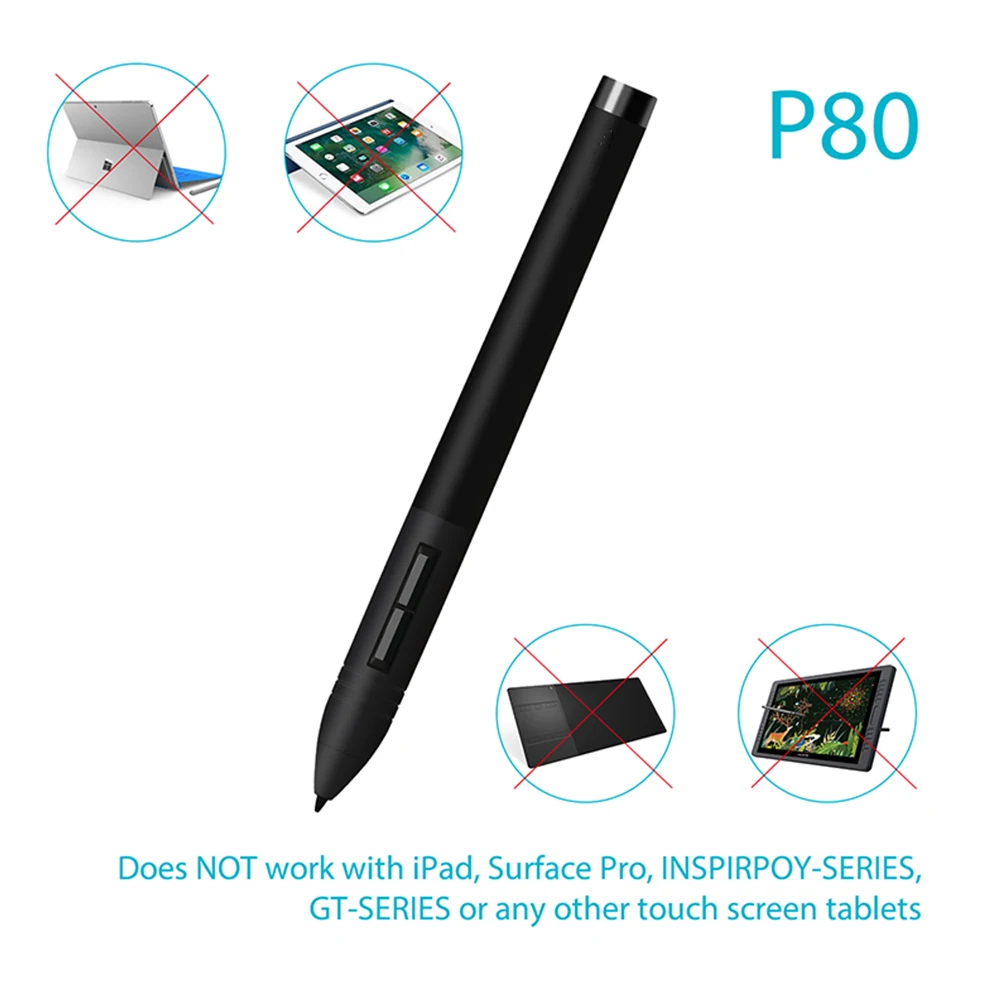 Huion PEN80 Rechargeable Digital Pen Stylus for Professional Graphic Drawing Tablets 420/H420/H610 GAOMON S56K/M106K/1060PRO