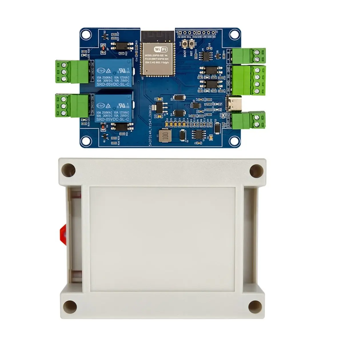 RS485 Modbus Wifi Bluetooth 2-Way Relay Module Optocoupler Isolation 2 Channel Relay Module with Shell DC 7-24V