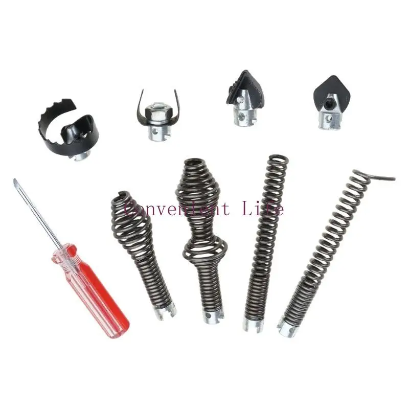 

L1EE 16mm Drain Unblocking Machine Parts Drain Cleaner Combination Cutter Heads Set Pipe Unblocking Tool for Kitchen Bathroom