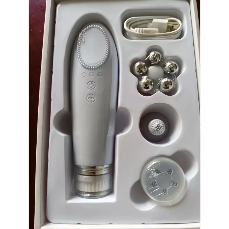 Electric Facial Cleansing Brush, Ultrasonic Deep Pore Cleaner with Heat Massage Face Skin Care Beauty Device