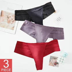 3PCS/Set Women Sexy Panties Low-waist Underwear Thong Female G String Transparent Seamless Breathable Underpants Lingerie