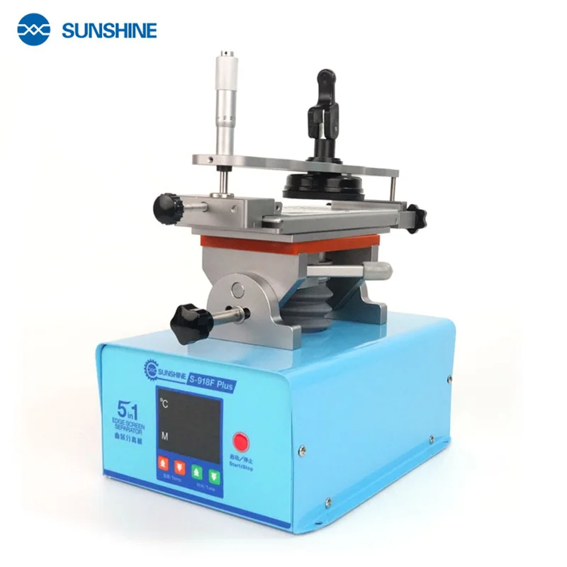 Sunshine S-918F Plus 5 in 1 Edge Screen LCD Separator Machine For Inframe Separating 360Degree Rotating Plate For OCA Cleaning