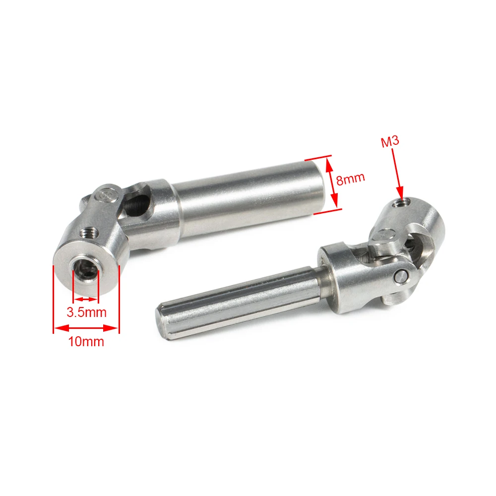 Steel Heavy Duty Drive Shaft Universal Joint Driveshaft for 1/18 RC Rock Crawler Axial UTB18 Capra Unlimited Trail Buggy Upgrade